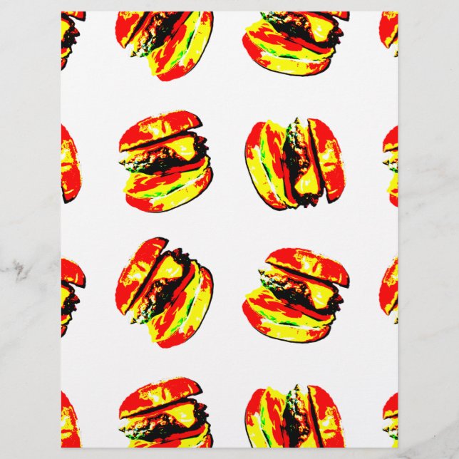 Prospectus 21,6 Cm X 24,94 Cm Motif Burger (Devant)