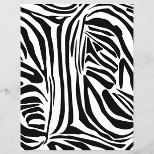 Prospectus 21,6 Cm X 24,94 Cm Motif Imprimé Zèbre Noir et Blanc Audacieux