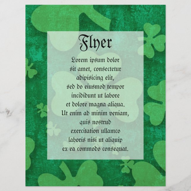 Prospectus 21,6 Cm X 24,94 Cm Motif shamrock (Devant)