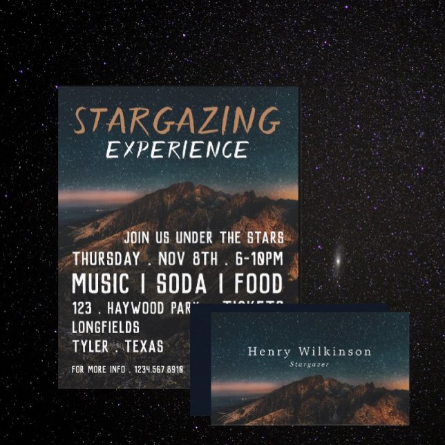 Prospectus 21,6 Cm X 24,94 Cm Mountain Stargazer, Planetarium Publicité d'événem (Créateur téléchargé)