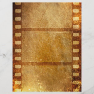 PROSPECTUS 21,6 CM X 24,94 CM MOVIE REEL ANCIEN GRUNGE D'OR MODERNE ARRIÈRE - PL