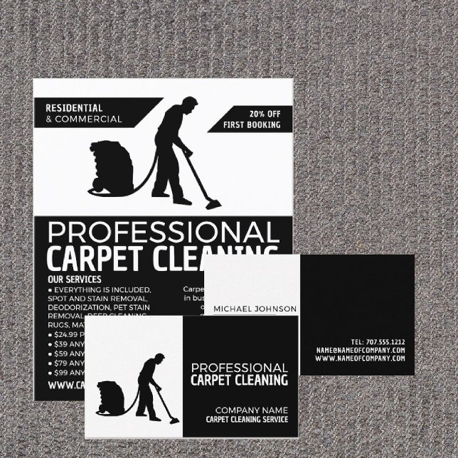 Prospectus 21,6 Cm X 24,94 Cm Nettoyeur de tapis Silhouette, Service de nettoyag (Créateur téléchargé)