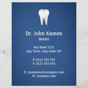 Prospectus 21,6 Cm X 24,94 Cm Nom Dentiste   Informations bleues