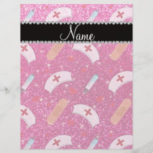 Prospectus 21,6 Cm X 24,94 Cm Nom personnalisé neon rose chaud parties scintilla