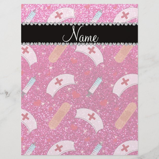 Prospectus 21,6 Cm X 24,94 Cm Nom personnalisé neon rose chaud parties scintilla (Devant)