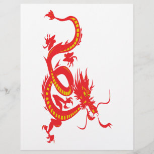 Prospectus 21,6 Cm X 24,94 Cm Nouvel An chinois Dragon rouge