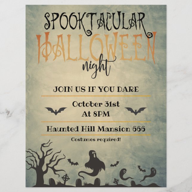 Prospectus 21,6 Cm X 24,94 Cm Nuit d'Halloween Spooktaculaire (Devant)
