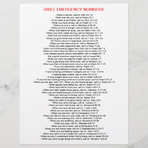 Prospectus 21,6 Cm X 24,94 Cm Numéros bibliques d'urgence VOL