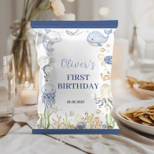 Prospectus 21,6 Cm X 24,94 Cm Ocean Animaux Garçon Anniversaire Sac à Chip