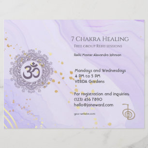 Prospectus 21,6 Cm X 24,94 Cm OM Chakra Energy Healer Reiki Purple Horizontal