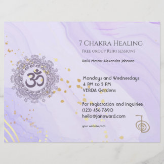 Prospectus 21,6 Cm X 24,94 Cm OM Chakra Energy Healer Reiki Purple Horizontal