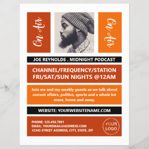 Prospectus 21,6 Cm X 24,94 Cm On Air - Podcaster Photo - Retro Podcast