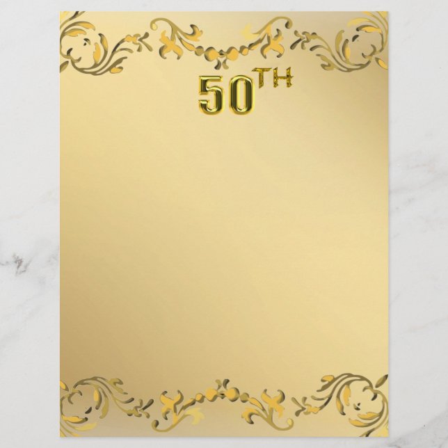 Prospectus 21,6 Cm X 24,94 Cm Or 50e Anniversaire Ou Anniversaire Antique Flyer (Devant)