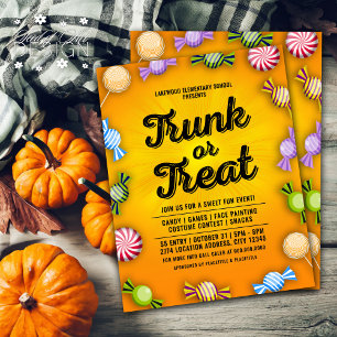 Prospectus 21,6 Cm X 24,94 Cm Orange Trunk or Treat Halloween Candy Frame Event