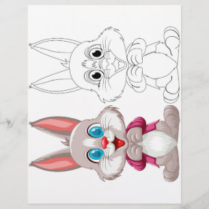 Prospectus 21,6 Cm X 24,94 Cm Page de coloriage de lapin de dessin mignon