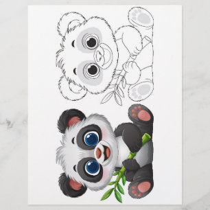 Prospectus 21,6 Cm X 24,94 Cm Page de coloriage de Panda de dessin mignon