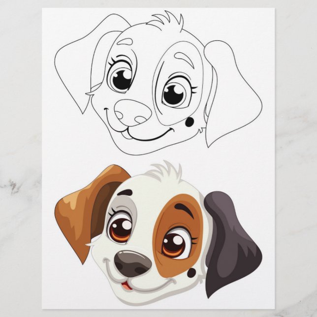 Prospectus 21,6 Cm X 24,94 Cm Page de coloriage pour chien de jote Cartoon (Devant)