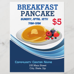 Prospectus 21,6 Cm X 24,94 Cm Pancake Breakfast, événement