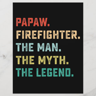 Prospectus 21,6 Cm X 24,94 Cm Papaw Pompier Homme Mythe Légende Papa Cadeaux