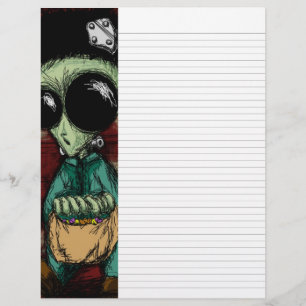 Prospectus 21,6 Cm X 24,94 Cm Papier à lignes Alien Frankenstein noir uni