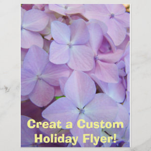 Prospectus 21,6 Cm X 24,94 Cm Papier de flyer de vacances Fleurs d'Hydrangea Vio
