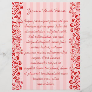 Prospectus 21,6 Cm X 24,94 Cm Papier volant rayé damassé rouge