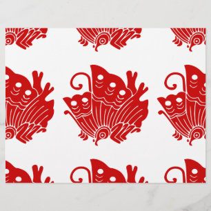 Prospectus 21,6 Cm X 24,94 Cm Papillon asiatique Japonais Conception Kamon