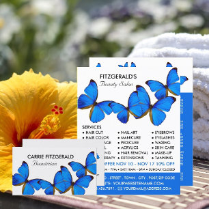 Prospectus 21,6 Cm X 24,94 Cm Papillons Bleus, Esthéticienne, Publicité pour Sal