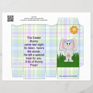 Prospectus 21,6 Cm X 24,94 Cm Pâques Bunny POOP Pinch box Fête Faveurs FUNNY