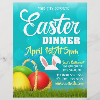 Prospectus 21,6 Cm X 24,94 Cm Pâques Diner Événement Flyer