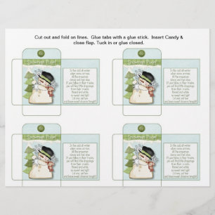 Prospectus 21,6 Cm X 24,94 Cm Paquet de bonbons drôle Bonhomme de neige Caca ave