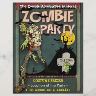 Prospectus 21,6 Cm X 24,94 Cm Parti Zombie d'Halloween