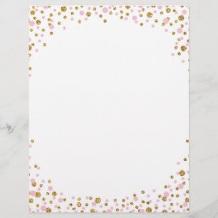 Prospectus 21,6 Cm X 24,94 Cm Parties scintillant or et arrosage rose Confetti