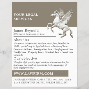 Prospectus 21,6 Cm X 24,94 Cm Pegasus, Legal Services Advertising