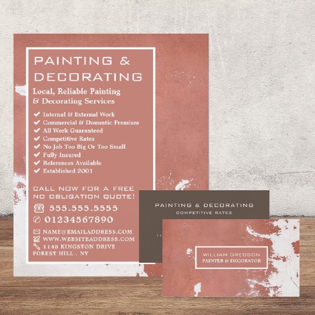 Prospectus 21,6 Cm X 24,94 Cm Peinture Mur, Peintre & Décorateur Publicité (Créateur téléchargé)