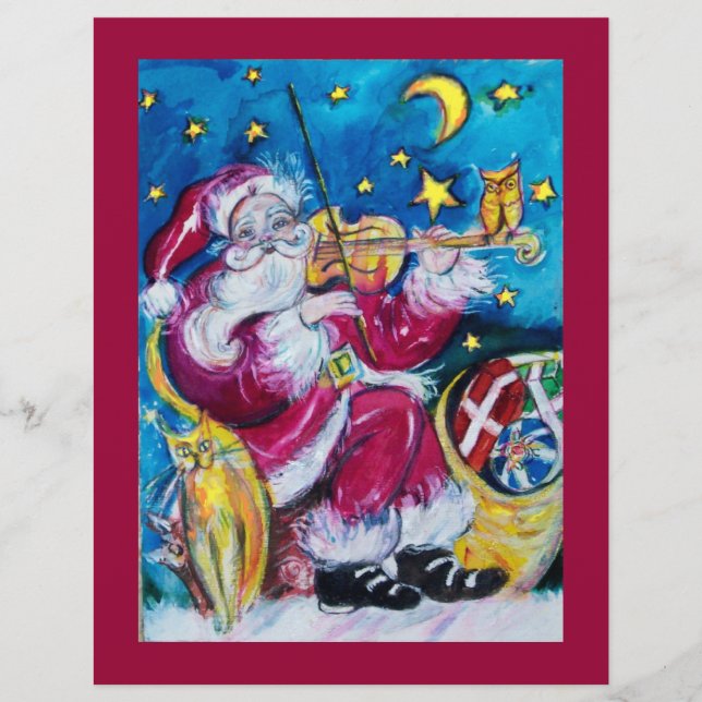 Prospectus 21,6 Cm X 24,94 Cm PÈRE NOËL Noël VIOLINISTE INSPIRÉ (Devant)