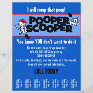 Prospectus 21,6 Cm X 24,94 Cm PERSONNALISER Pooper Scooper feuille de déchirure 