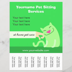 Prospectus 21,6 Cm X 24,94 Cm Pet Sitter's Cat Flyer-green