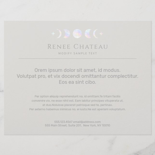 Prospectus 21,6 Cm X 24,94 Cm Phase de la lune (Devant)