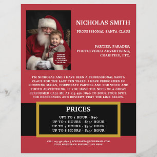 Prospectus 21,6 Cm X 24,94 Cm Photo de promotion de Père Noël professionnel de N