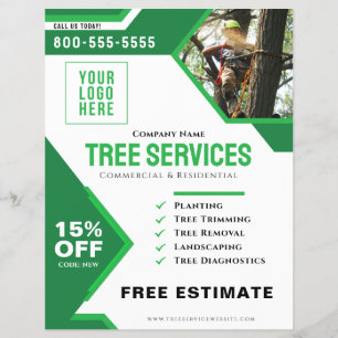 Prospectus 21,6 Cm X 24,94 Cm Photo Logo Professional Tree Services Flyer