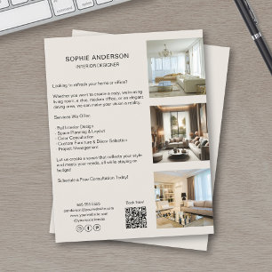 Prospectus 21,6 Cm X 24,94 Cm Photos personnalisées QR Code Social Media Profess