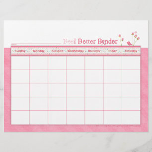 Prospectus 21,6 Cm X 24,94 Cm Pink Fee Better Classeur Calendrier Circulaire