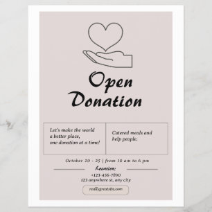 Prospectus 21,6 Cm X 24,94 Cm Pink Simple Open Donation Flyer