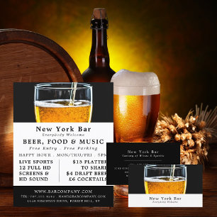 Prospectus 21,6 Cm X 24,94 Cm Pinte de Bière, Publicité de Bar/Brasserie