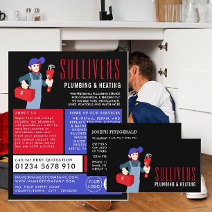 Prospectus 21,6 Cm X 24,94 Cm Plomberie de dessin, plombier, Plomberie Publicité