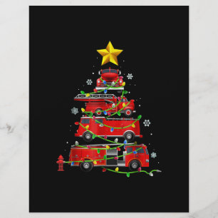 Prospectus 21,6 Cm X 24,94 Cm Pompier Camion Arbre de Noël Hommes Femmes