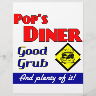 Prospectus 21,6 Cm X 24,94 Cm Pops Diner Kitchen Art Flyer