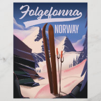 Poster de ski de Folgefonna norway.