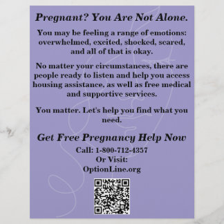 Prospectus 21,6 Cm X 24,94 Cm Pregnancy Help/After Abortion Care Flyer